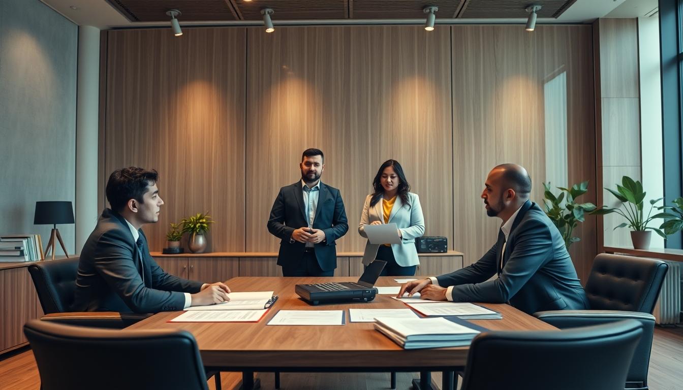 Family reviewing legal documents